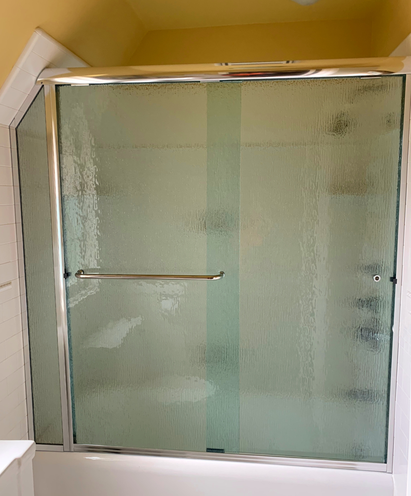 Angled Sliding Shower Door Rain Glass